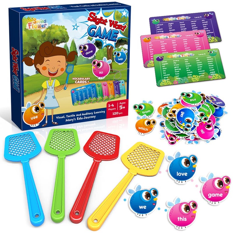 spring flower SpringFlower Sight Word Game Sight Word Educational Toy for Age of 3456 Year Old Kids Boys GirlsHomeschoolVisual Tactile and Auditory Learning 120 Pieces - Image 2