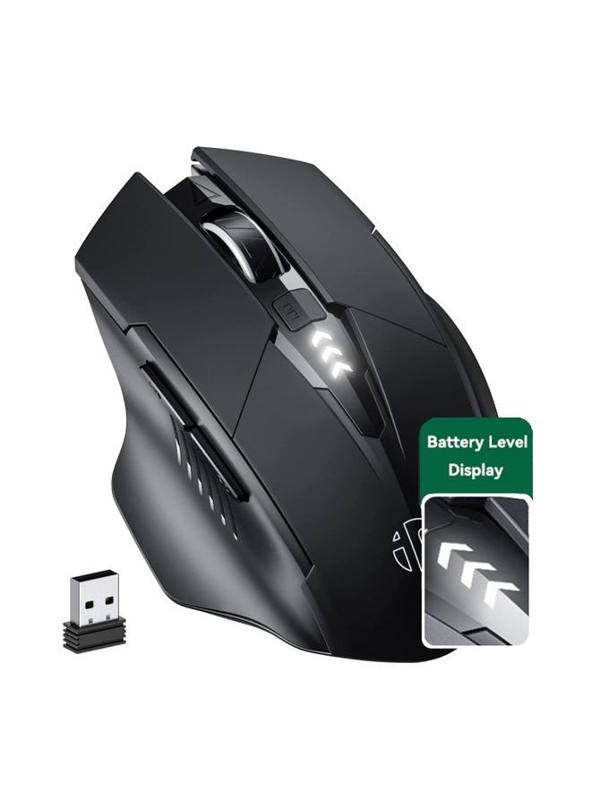 BURAQ - Inphic A1 6 Keys 1000/1200/1600 DPI Home Gaming Wireless Mechanical Mouse, Colour: Black Wireless+Bluetooth 4.0+Bluetooth 5.0 - Image 1