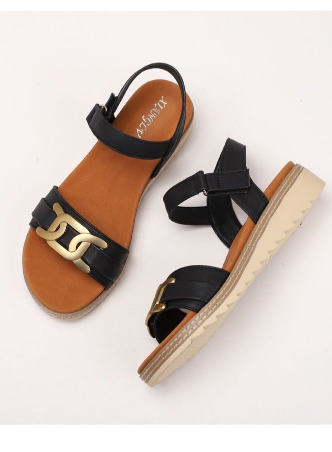 SIKETU Summer New Women's Outdoor Leisure Beach Slope and Roman Sandals - Image 2