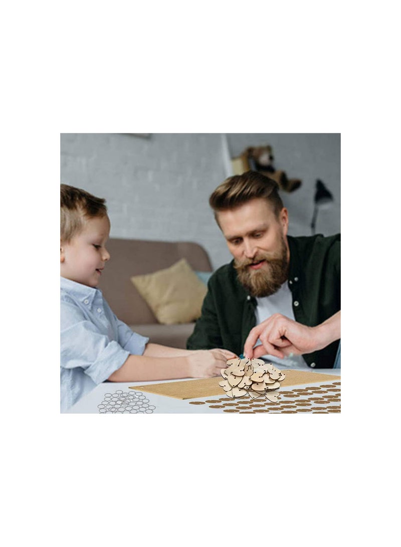 GGOOT Wooden Birthday Reminder Wooden Birthday Reminder Calendar Board Hanging Calendar Family Friends Reminder Board Plaque Wall Decor with Heart Round Tags  - Image 4