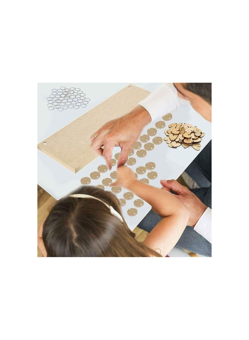 GGOOT Wooden Birthday Reminder Wooden Birthday Reminder Calendar Board Hanging Calendar Family Friends Reminder Board Plaque Wall Decor with Heart Round Tags  - Image 5