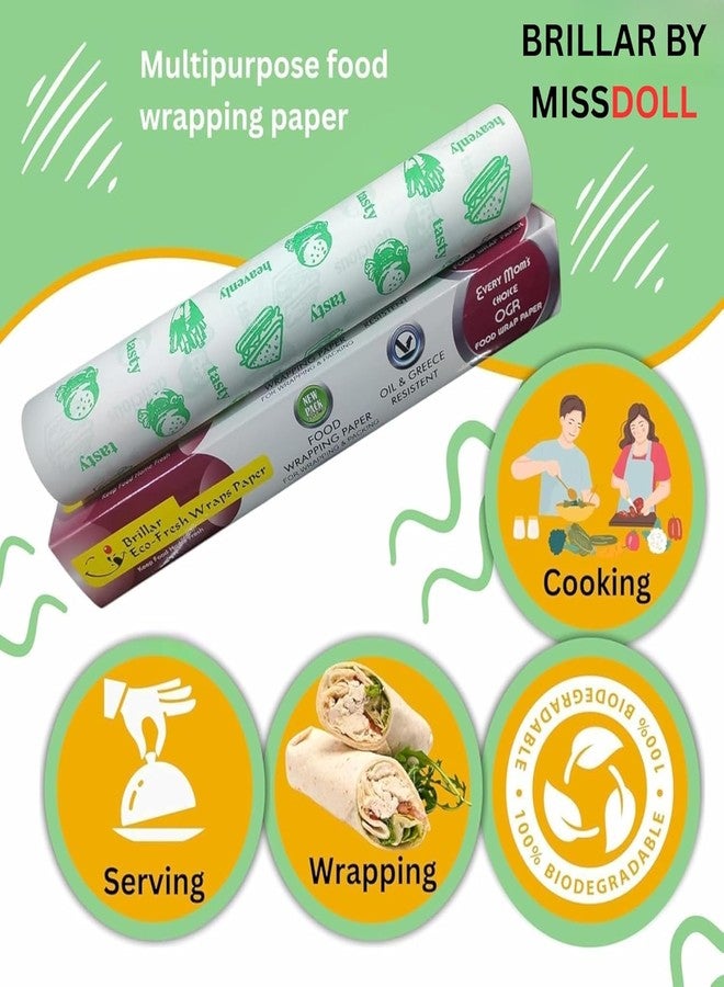 BRILLAR Food Wrapping Paper Roll for Kitchen – 100 Mtr/1 KgNon-Stick Butter Paper & Parchment Paper for Baking, Air Fryer & Roti Wrap | Eco-Friendly & Food Grade Foil Paper Alternative - Image 4