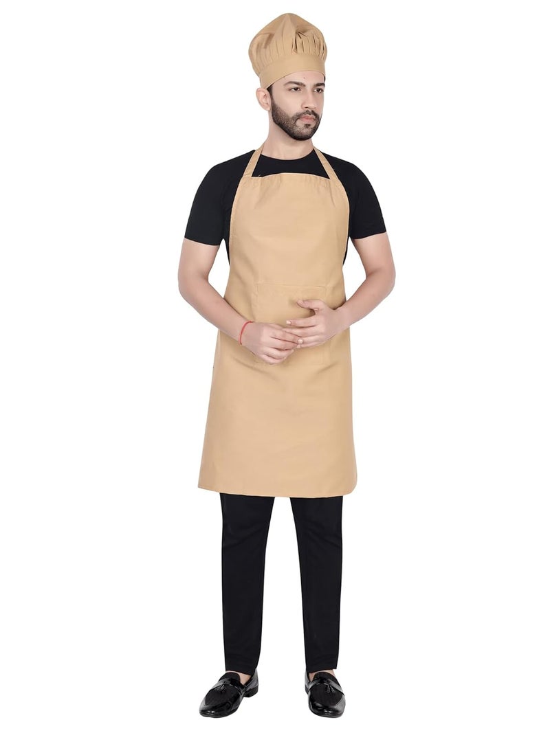 Click One Click One Chef Kitchen Apron with Cap 24x34 inch 61x86cm - Image 1