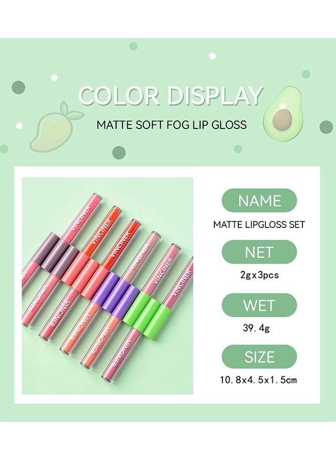 Julystar 3 Pieces Fruit Lip Glaze Set, Liquid Lip Glaze Waterproof Long Lasting Lip Gloss Nonstick Cup Nude Smoothing Lipstick Makeup Set Makeup Kits, Cherry - Image 5