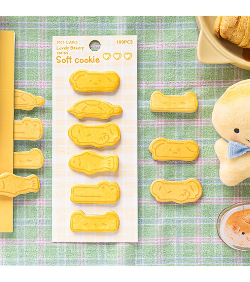 180 Pcs Food Themed Sticky Notes And Writing Paper Notebooks Irregular Shapes Adhesive Pages With Index Tabs Student Message Paper Study Record Sheets For Office Lunchbox Planners Color C - Image 5