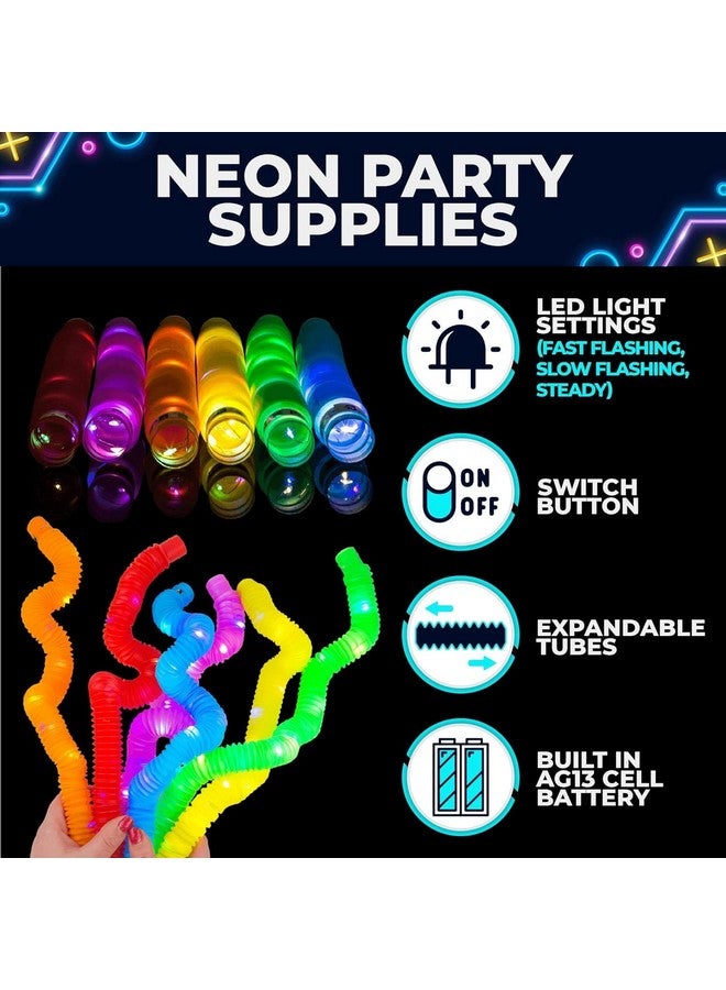 SUPER TOY 6 Light Up Pop Tubes Glow Stick in The Dark Party Favors Stretchy Pipes Toy for Kids & Adults - Image 5