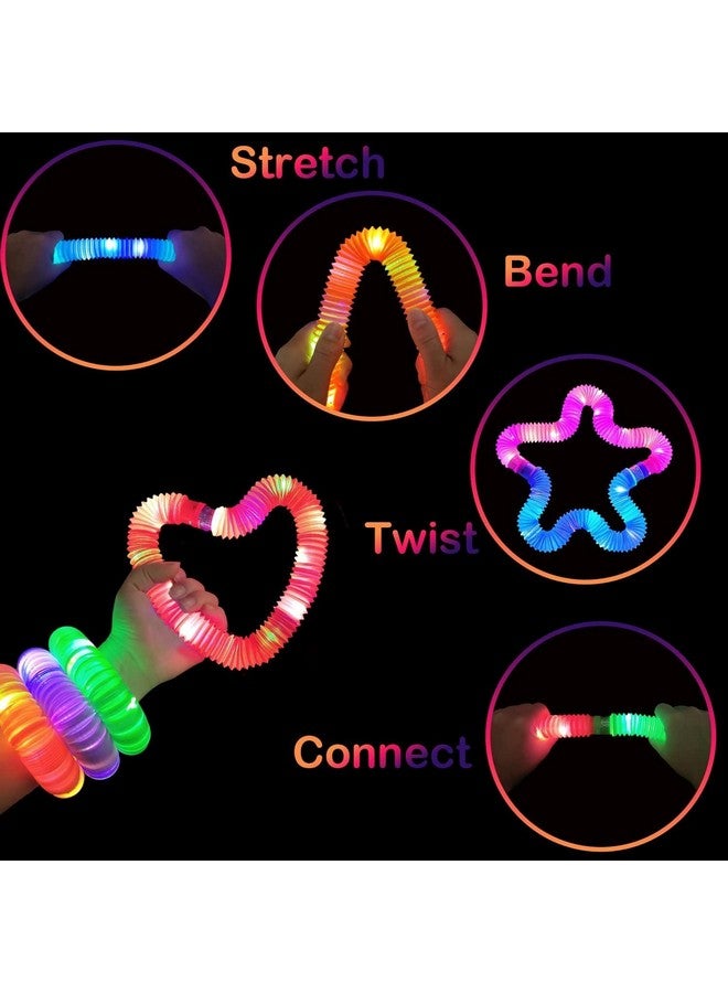SUPER TOY 6 Light Up Pop Tubes Glow Stick in The Dark Party Favors Stretchy Pipes Toy for Kids & Adults - Image 2