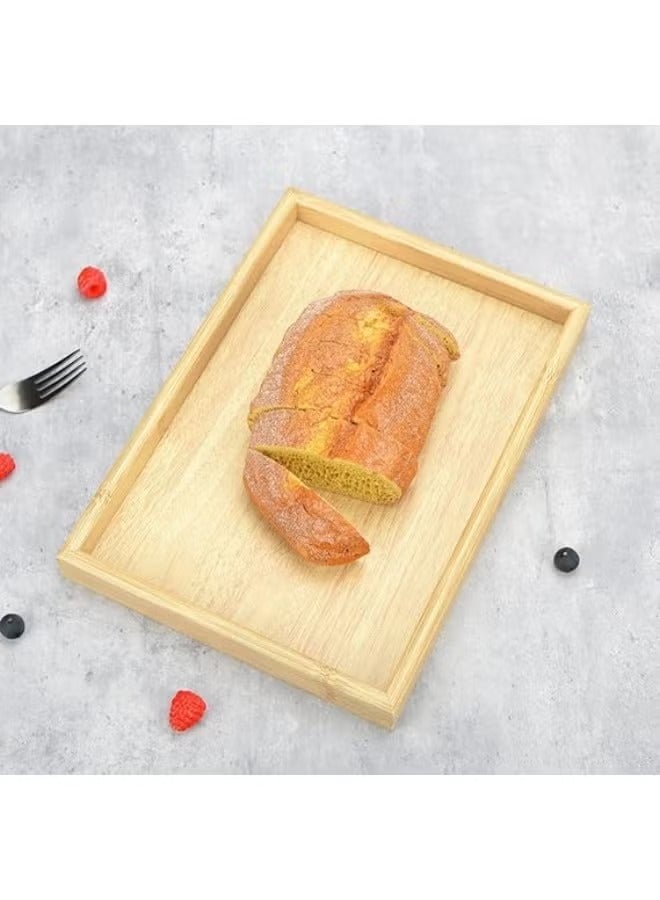 Food Waterproof Rectangular Bamboo Serving Tray Set - Practical and Functional for All Occasions - Image 2
