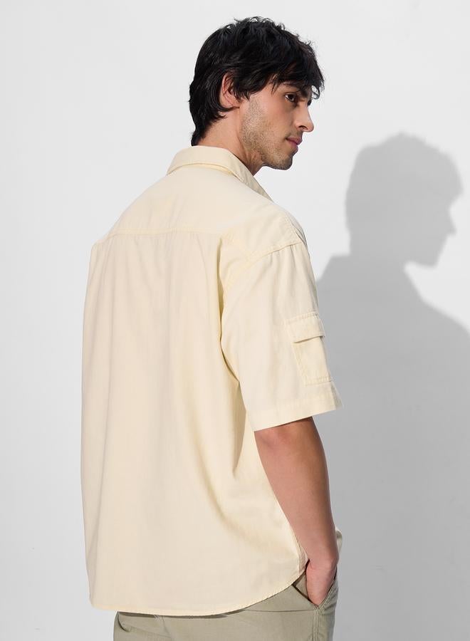 ذا سوليد ستور قميص واسع مزود بجيب بغطاء - Image 4