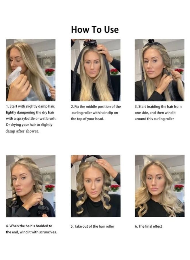 NIBEMINENT 2-Piece Foam Sponge No Heat Curling Iron Set Gray Leopard - Image 2