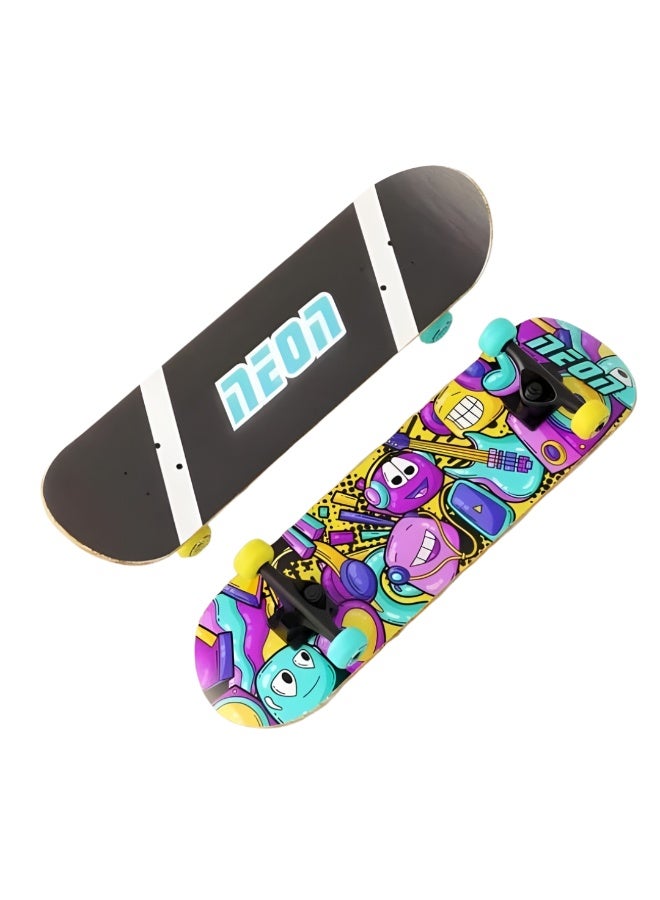 نيون دلتا 28" سكوتر لوح تزلج بنفسجي – سطح كروز كلاسيكي مع شريط قبضة متين، عجلات PU سلسة، محامل دقيقة، شاحنات قوية، مثالي للمراهقين والبالغين، ركوب حضري أنيق، وسيلة نقل ممتعة في الهواء الطلق – NS43L4 - Image 1