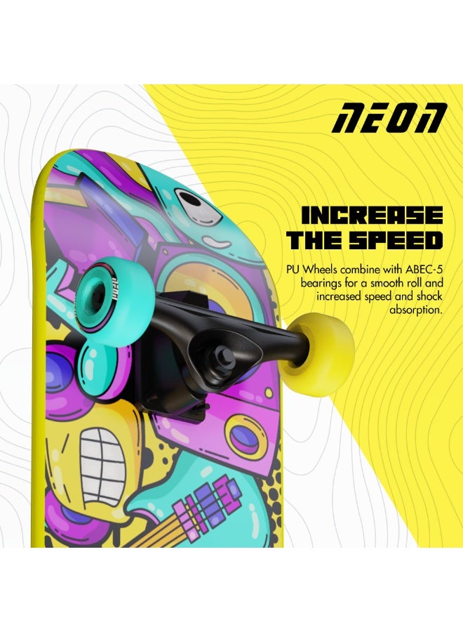 نيون دلتا 28" سكوتر لوح تزلج بنفسجي – سطح كروز كلاسيكي مع شريط قبضة متين، عجلات PU سلسة، محامل دقيقة، شاحنات قوية، مثالي للمراهقين والبالغين، ركوب حضري أنيق، وسيلة نقل ممتعة في الهواء الطلق – NS43L4 - Image 4