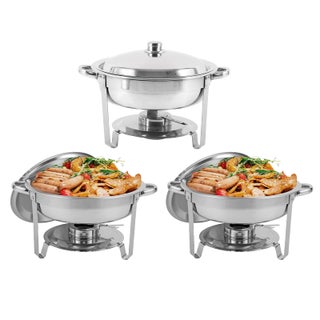 Restlrious Chafing Dish Buffet Set 3 Pack Round Stainless Steel Chafers and Buffet Warmers Sets Full Size wWater Pan Food Pan Fuel Holder and Lid 5 QT for Catering Party Event Serving - pzsku/ZB238BA4ED5BF7CD56423Z/45/1749489392/41a73d16-42ec-4995-b247-833f0cdf9292