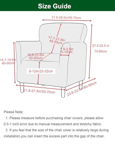 CRFATOP Printed Stretch Chair Slipcovers with Arms for Living Room 1 Piece Accent Chair Covers Soft Banquet Chair Covers Saucer Armchair Furniture Protector Office Reception Reading SofaA49 - Image 3