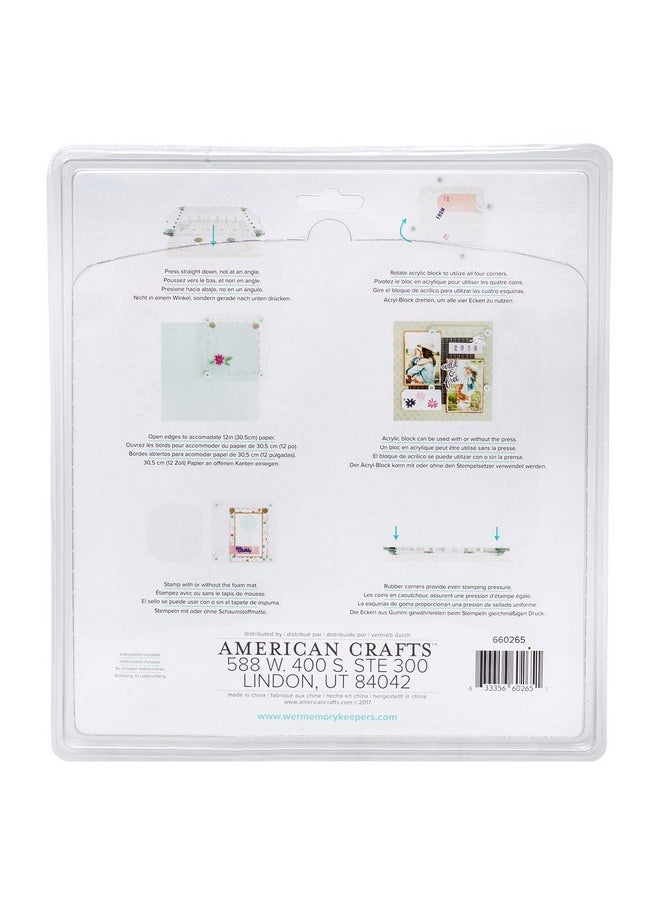 We R Memory Keepers Precision Press Advanced Perfect Stamps Every Time For Cards Layouts Up To 12 Inch Paper Acrylic Stamping Block Nonslip Grip  - Image 3
