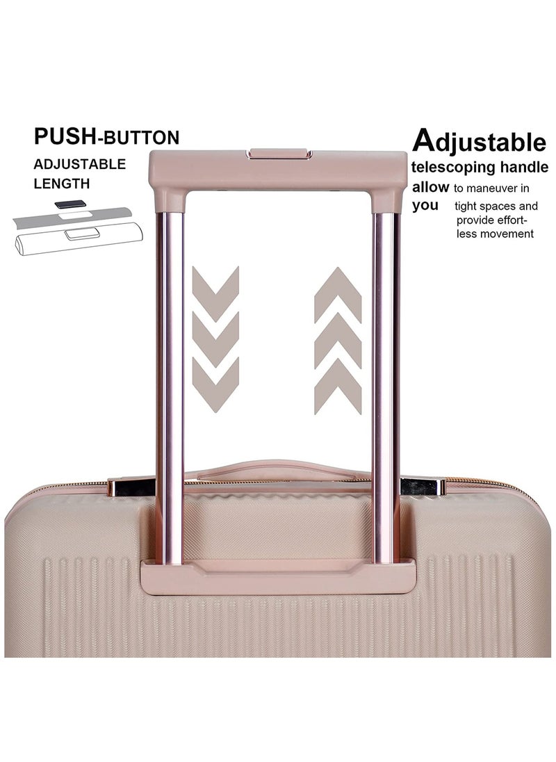 SENATOR - Hard Case Luggage Trolley For Unisex ABS Lightweight 4 Double Wheeled Suitcase With Built In TSA Type Lock A5123 Milk Pink - Image 1