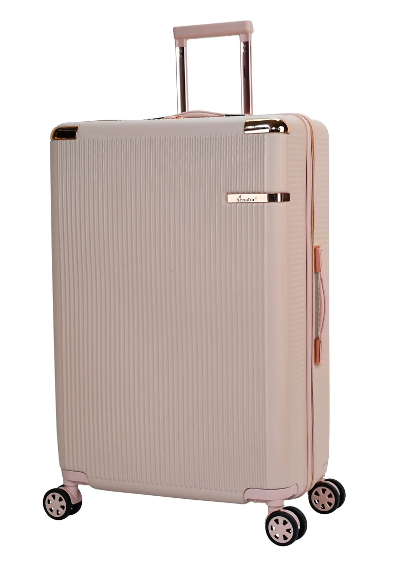 SENATOR Hard Case Luggage Trolley For Unisex ABS Lightweight 4 Double Wheeled Suitcase With Built In TSA Type Lock A5123 Milk Pink