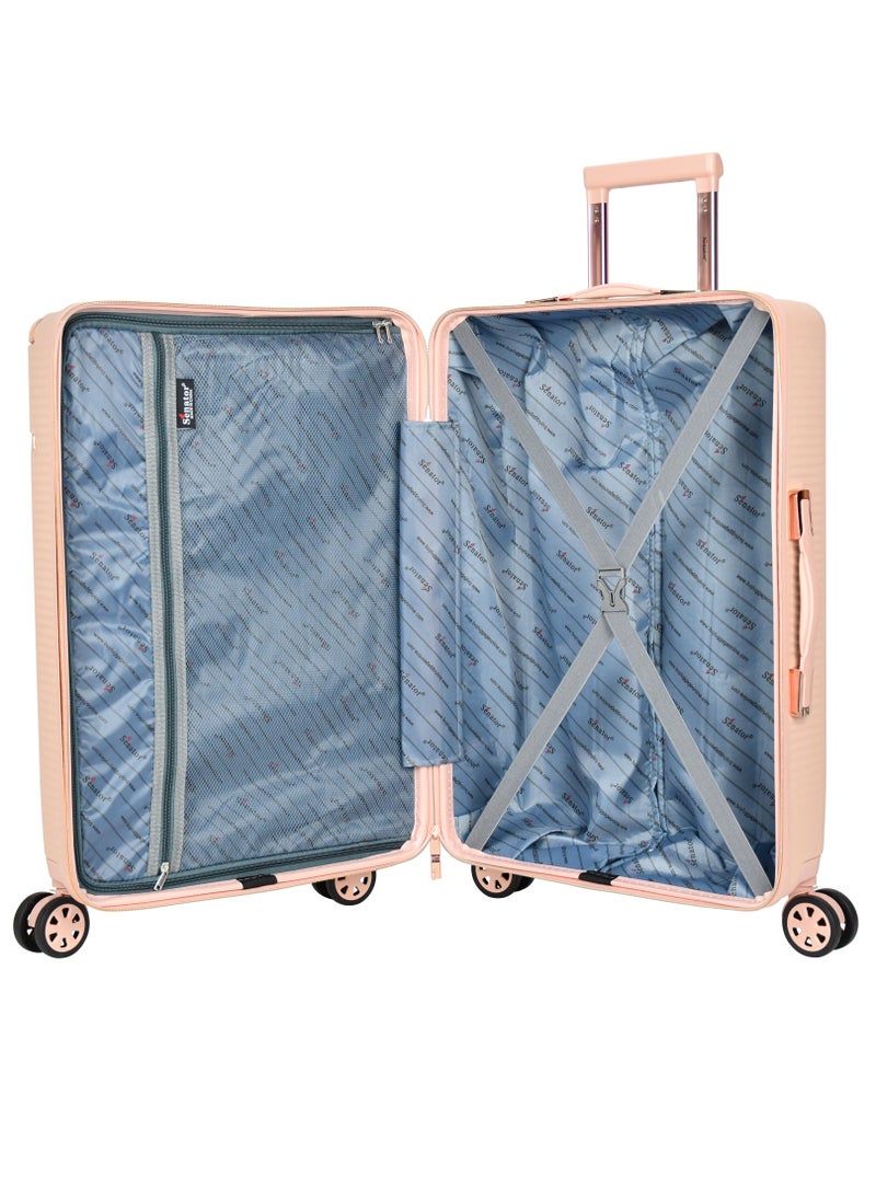 SENATOR - Hard Case Luggage Trolley For Unisex ABS Lightweight 4 Double Wheeled Suitcase With Built In TSA Type Lock A5123 Milk Pink - Image 1