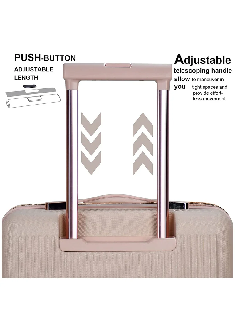 SENATOR Hard Case Luggage Trolley For Unisex ABS Lightweight 4 Double Wheeled Suitcase With Built In TSA Type Lock A5123 Milk Pink