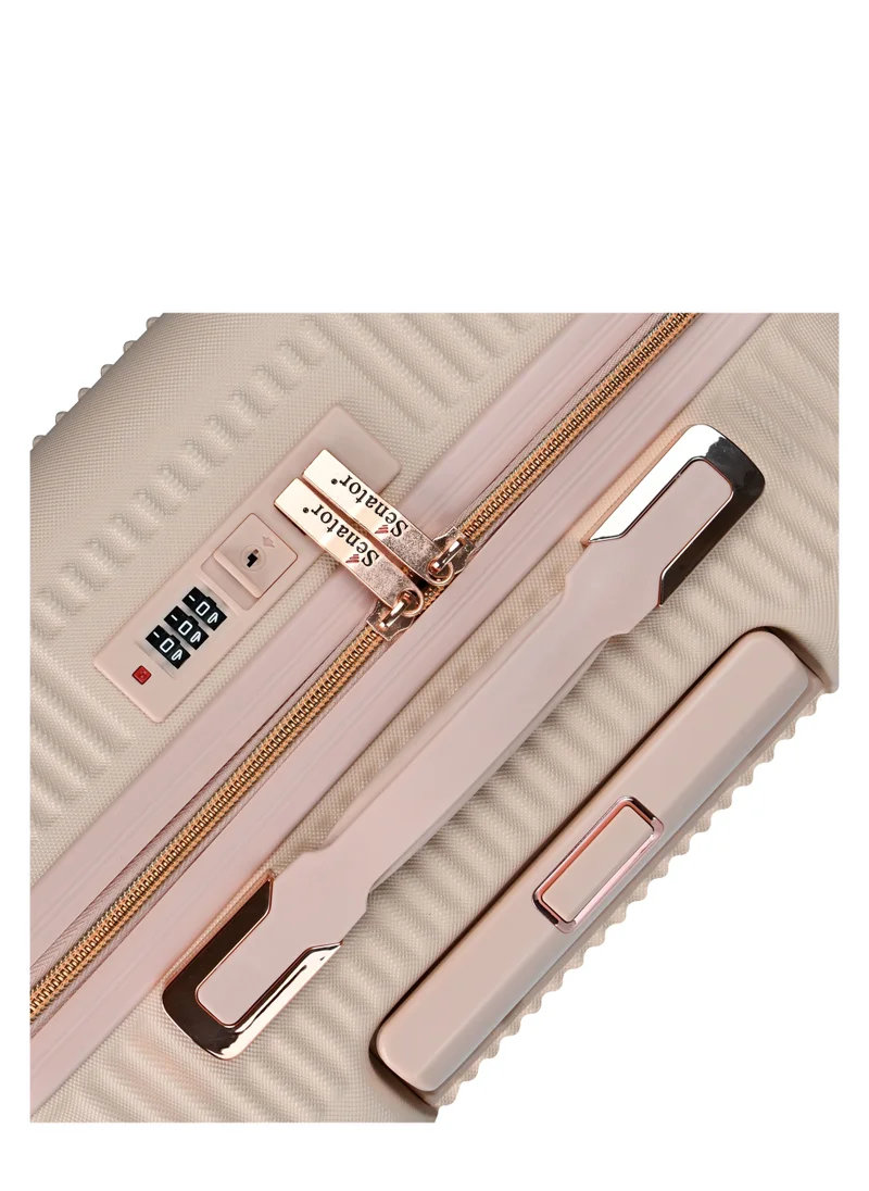 SENATOR Hard Case Luggage Trolley For Unisex ABS Lightweight 4 Double Wheeled Suitcase With Built In TSA Type Lock A5123 Milk Pink
