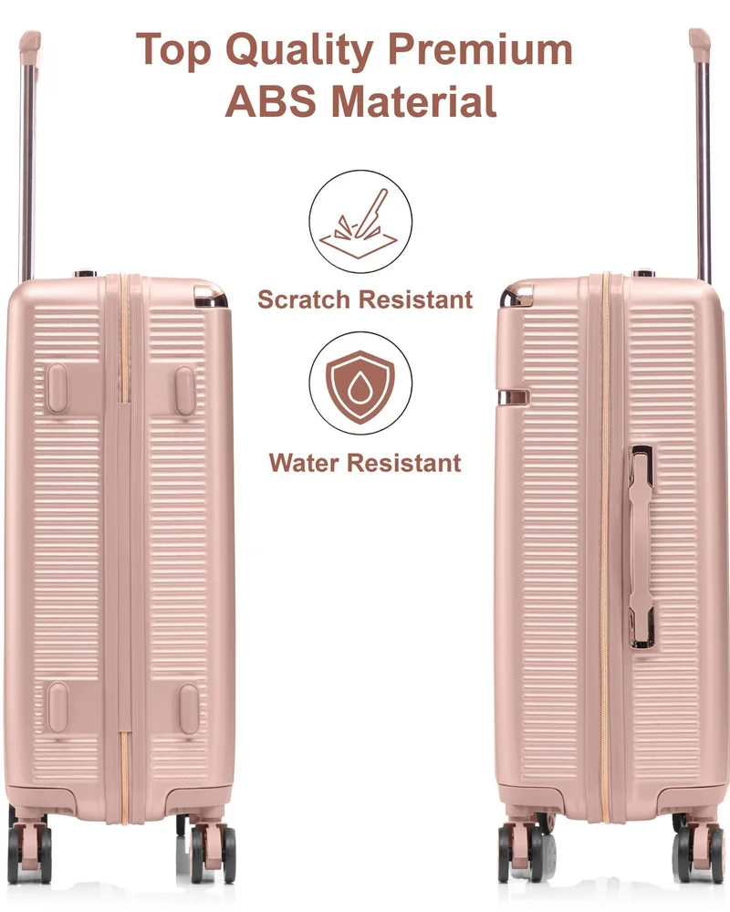 SENATOR Milk Pink Hard Case Carry On Luggage Trolley For Unisex ABS Lightweight 4 Double Wheeled Suitcase With Built In TSA Type Lock A5123 Milk Pink  | Best Price UAE