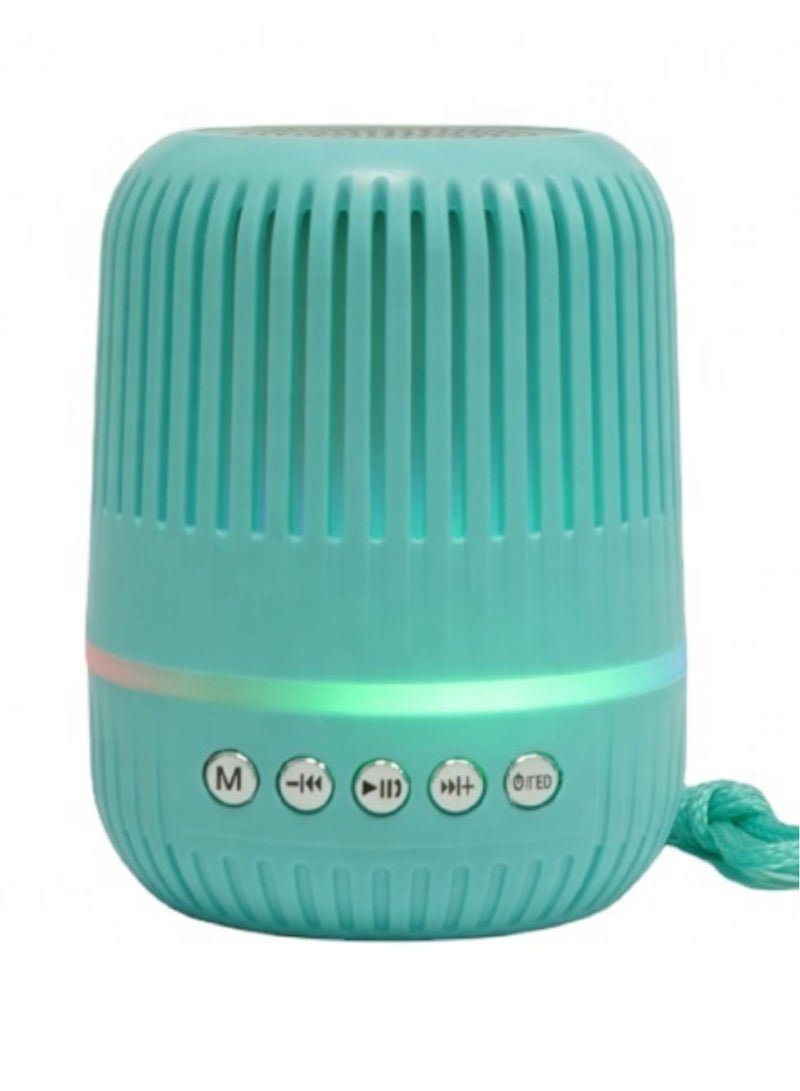 ايدو مكبر صوت بلوتوث M4 ميني محمول – إضاءة RGB، صوت جهير عميق، تشغيل USB وAUX، تصميم أنيق للمكتب أو المنزل لون اخضر - Image 1