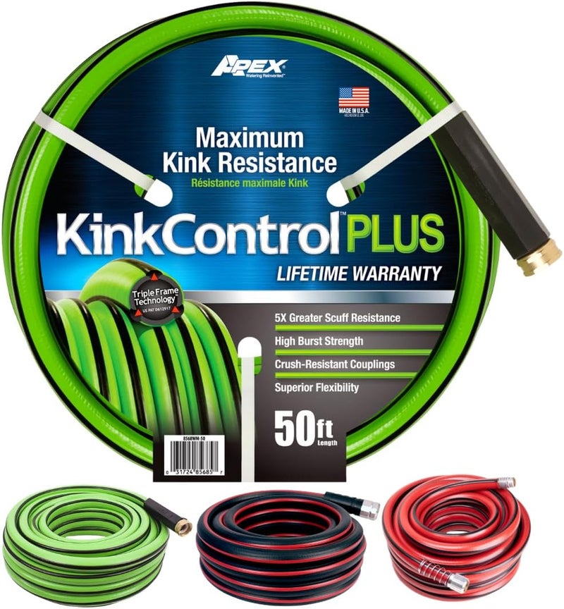 خرطوم حديقة Kink Control Plus 8567-50، قطر 5/8 بوصة x طول 50 قدمًا