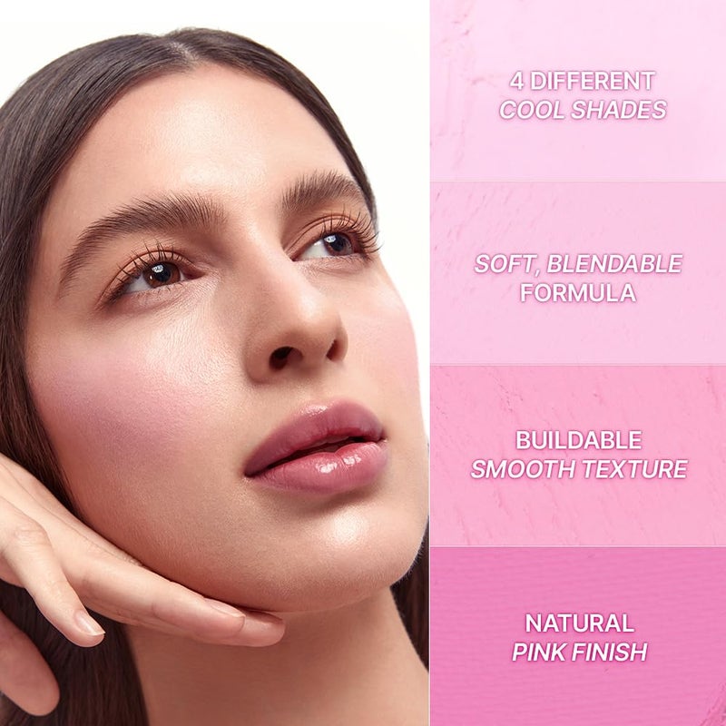 Dasique Blending Mood Cheek #06 Berry Smoothie | 4 Blendable Shades in Lightweight Smooth Powder | Vegan | Pink Blush - Image 2