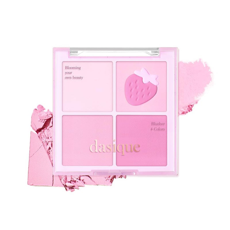 Dasique Blending Mood Cheek #06 Berry Smoothie | 4 Blendable Shades in Lightweight Smooth Powder | Vegan | Pink Blush - Image 1