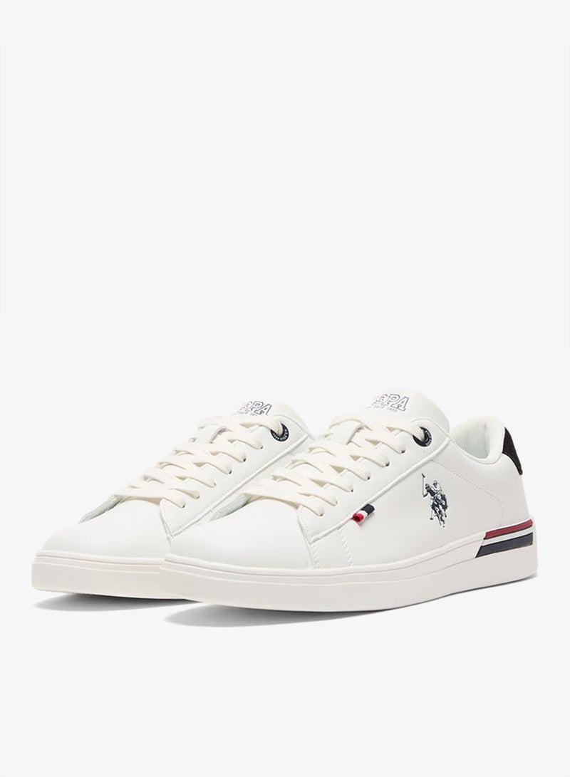 U.S. Polo Assn. Men's White Low-Top Sneakers - Lightweight Shoes Timeless Lace-Up Style, Ideal for Casual Outings - Image 3