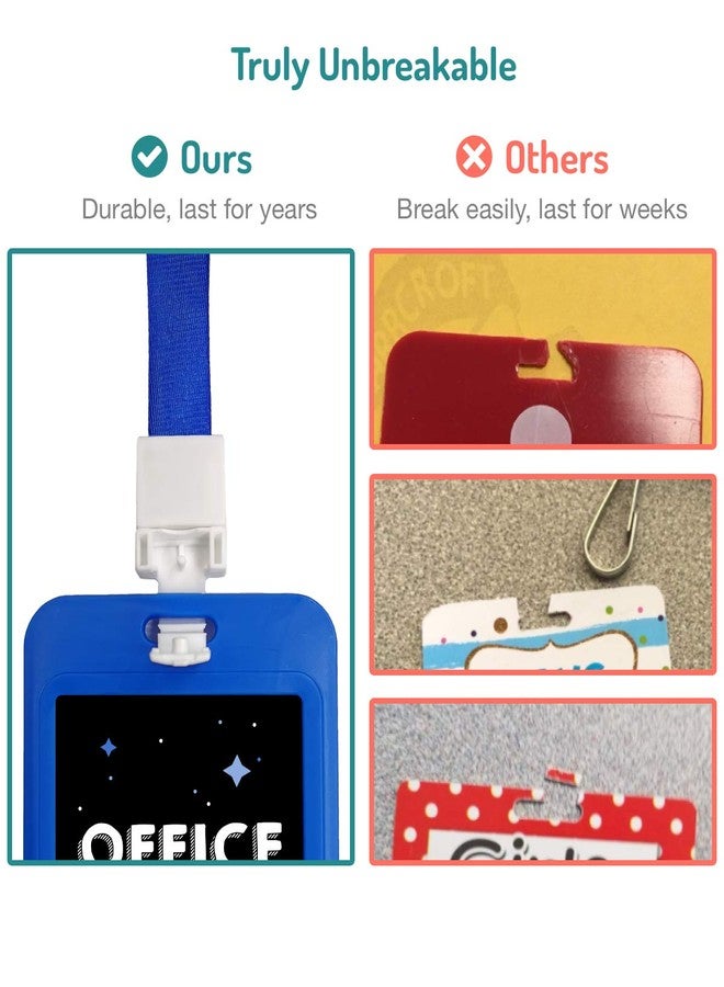 Fun-Plus Hall Pass Lanyards Unbreakable Plastic School Passes Set for Teachers and Classroom Supplies Including Hall Passes of Nurse, Restroom, Library, Office(6 Pack) - Image 3