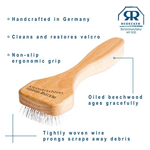 REDECKER Wire Brush with Oiled Beechwood Handle, 5-7/8-Inches, Compatible with Velcro Tape and Other Velcro Items - Image 3