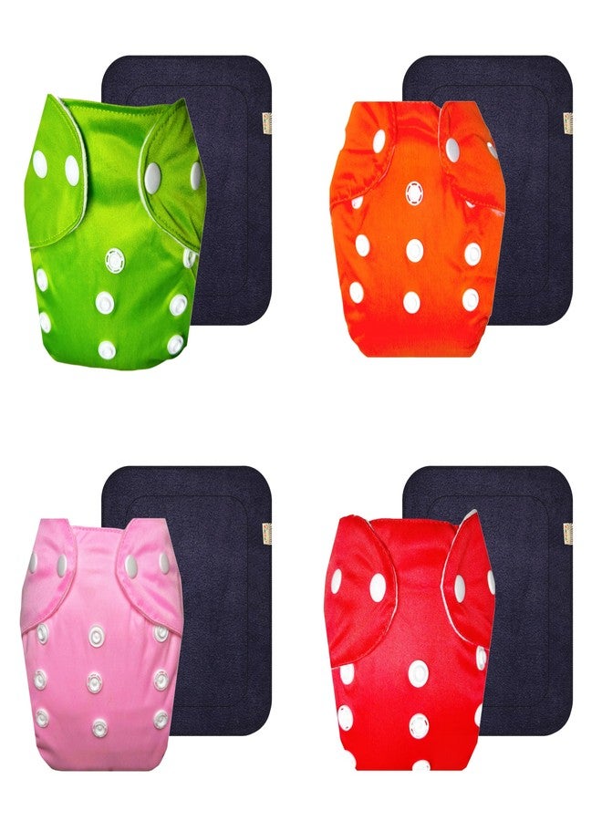 حفاضات قماشية دمبلدو لايت مع حشوة رمادية (عبوة من 4) | مضادة للحساسية | وسادة ماصة من 6 طبقات | سهلة التنظيف | مثالية للأطفال الصغار | من 3 أشهر إلى سنتين | للجنسين - Image 1