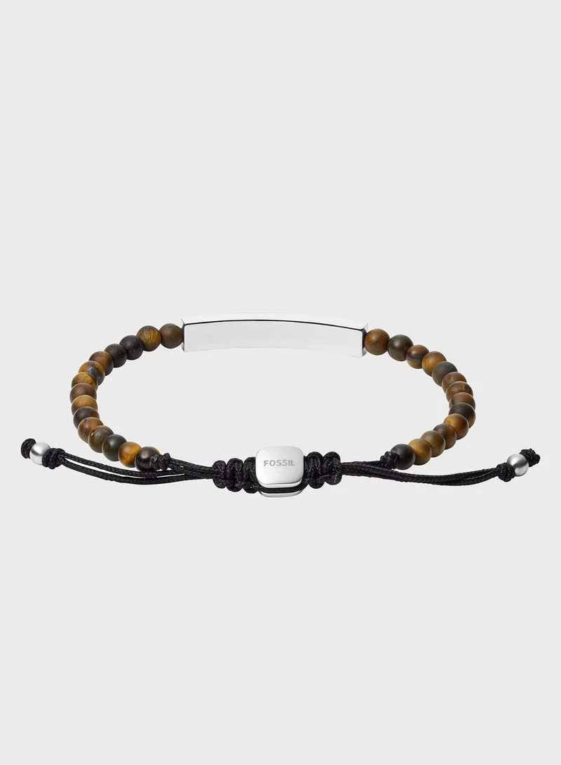 FOSSIL JF03176040 Tiger's Eye Beaded Bracelet