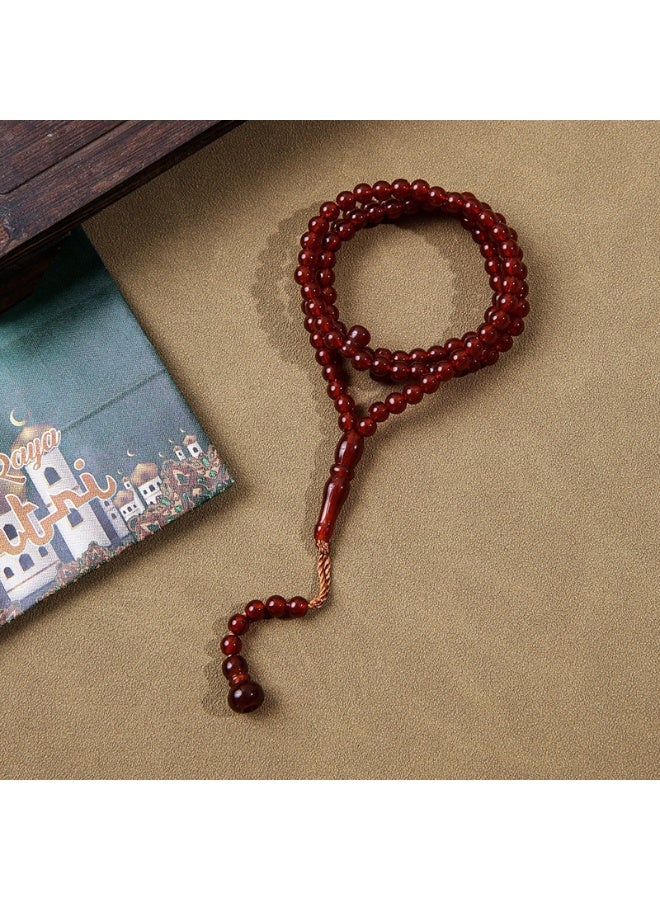 NIBEMINENT 99 Muslim Prayer Beads Dark Red/6mm 