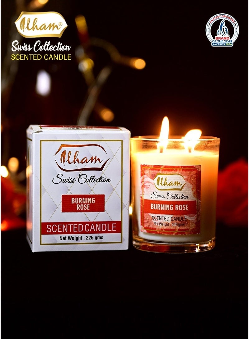 ILHAM PERFUMES شمعة إلهام برائحة الورد المحترق - Image 1