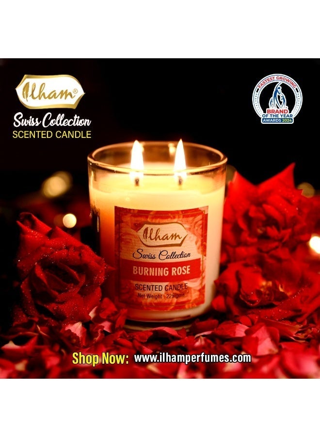 ILHAM PERFUMES شمعة إلهام برائحة الورد المحترق - Image 2