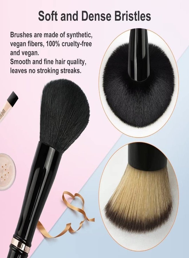 Jilier 4 in 1 Makeup Brush Set with Travel Makeup Brush Holder, Travel Makeup Brushes with Case, Double Sided Makeup Brushes with Silicon Portable Cosmetic Face Brushes Holder - Image 4