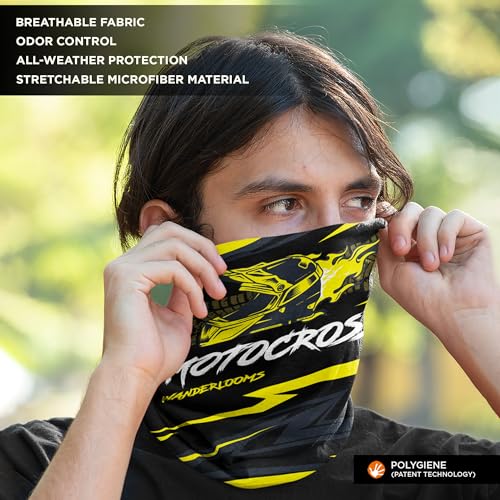WANDERLOOMS Motocross Unisex Bandana Mask for Men to Cover Face & Head | Printed Bandana for Men Hair - Image 5