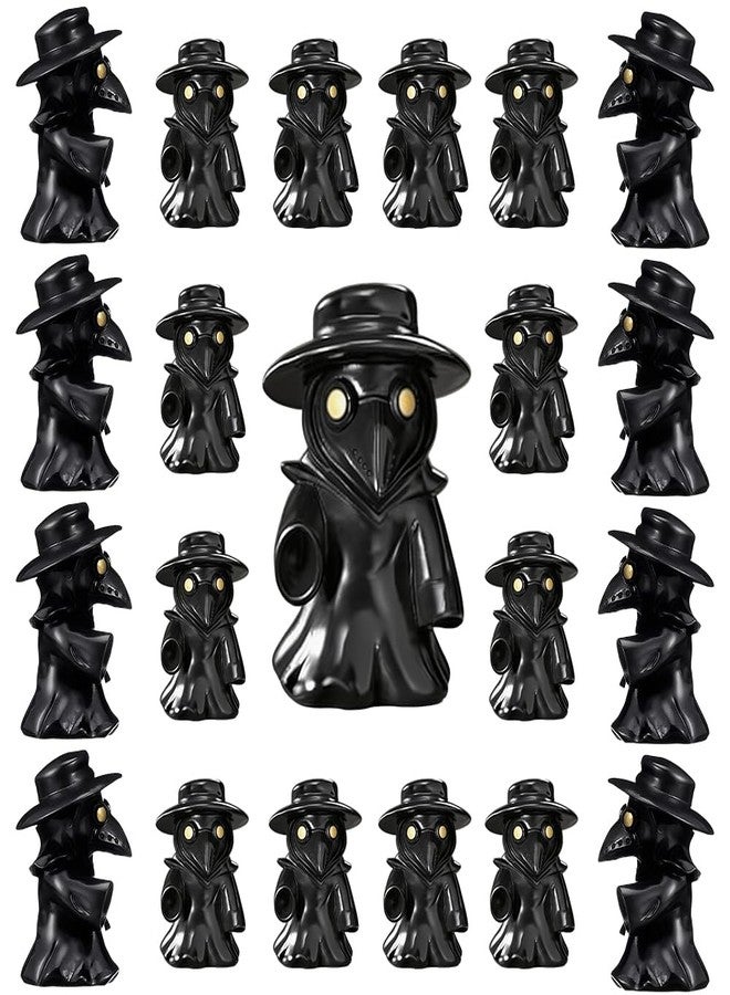 AWEELON 30 PCS Mini Plague Doctor Figurines Black Raven Mini Resin Figurines to Hide Gothic Scary Miniature Crows Decor for Halloween Indoor Home Decor Party Ornament Gifts - Image 1