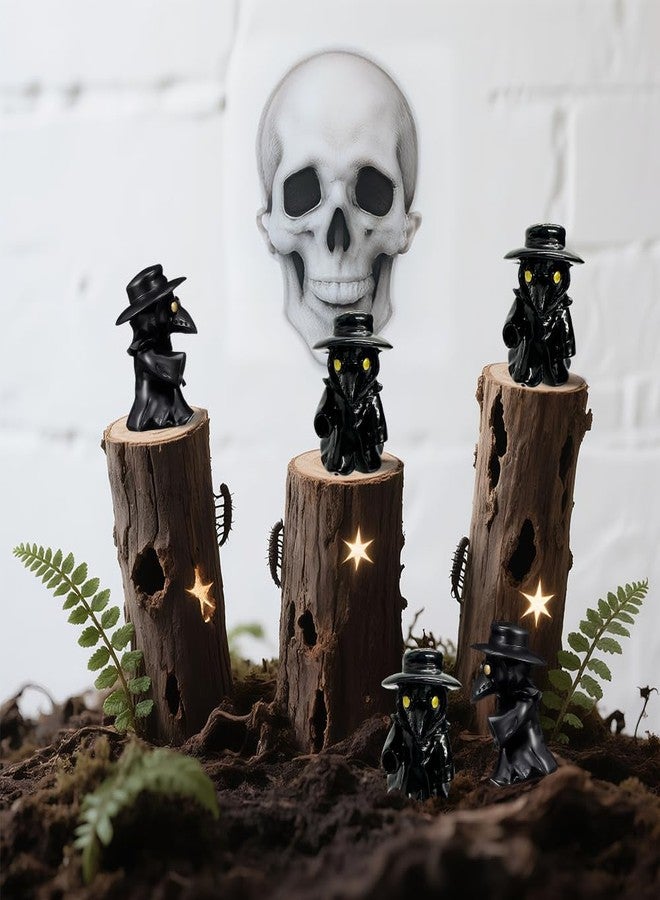 AWEELON 30 PCS Mini Plague Doctor Figurines Black Raven Mini Resin Figurines to Hide Gothic Scary Miniature Crows Decor for Halloween Indoor Home Decor Party Ornament Gifts - Image 3