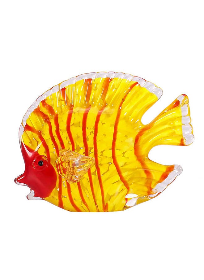 NIBEMINENT Fish Design Hand Blown Glass Art Yellow/Red 0.755kg  - Image 1
