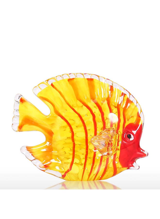 NIBEMINENT Fish Design Hand Blown Glass Art Yellow/Red 0.755kg  - Image 2