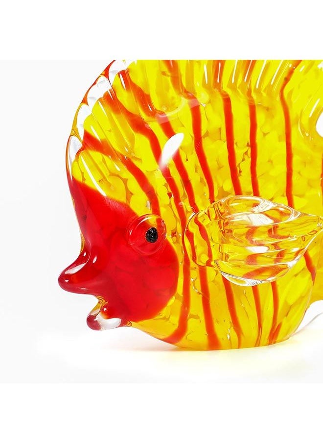 NIBEMINENT Fish Design Hand Blown Glass Art Yellow/Red 0.755kg  - Image 4