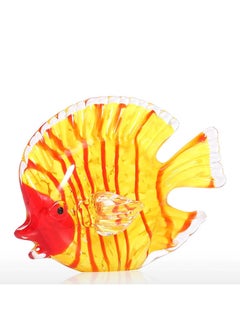 NIBEMINENT Fish Design Hand Blown Glass Art Yellow/Red 0.755kg  - Image 3