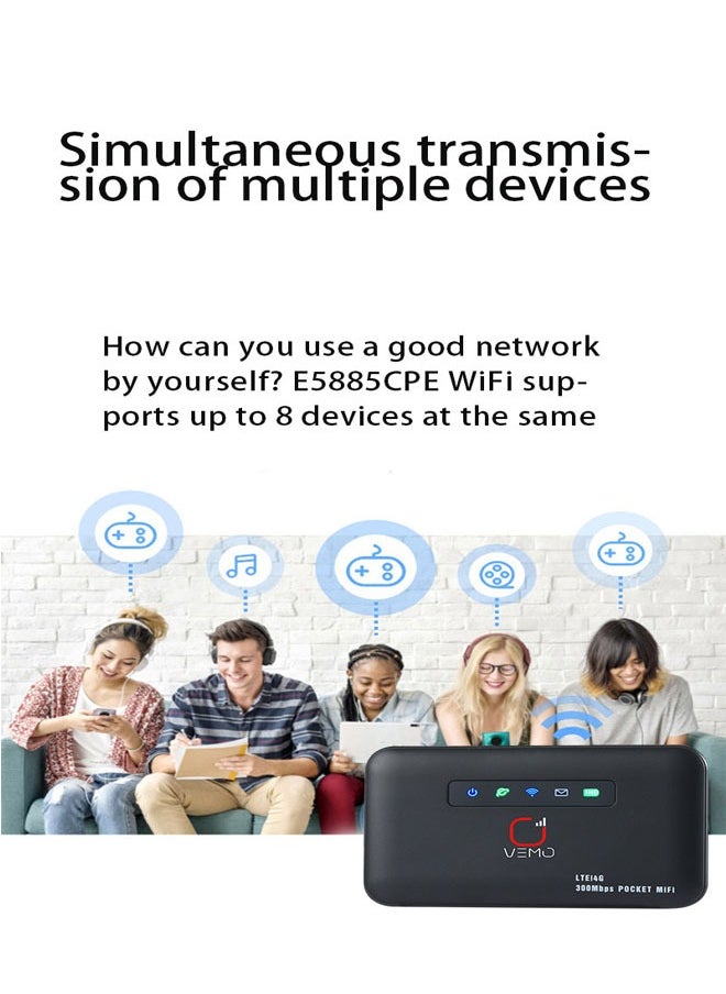 Pocket WiFi Router 4G Mini Router, LAN Port Modem 4G LTE Router, Home 2600MAh Easy to Install Easy to use