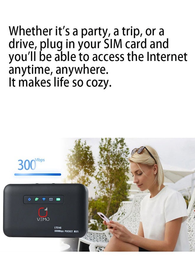 Pocket WiFi Router 4G Mini Router, LAN Port Modem 4G LTE Router, Home 2600MAh Easy to Install Easy to use