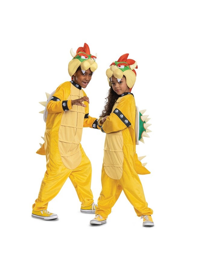 Disguise Bowser Costume Hooded Jumpsuit, Official Super Mario Character Costume for Kids, Size (10-12) - Image 1