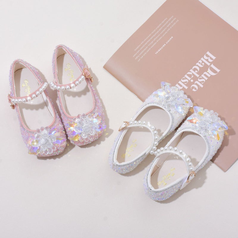 Children''s Crystal Shoes Soft Sole Baby Princess Shoes Spring and Autumn New Little Girl''s Leather Shoes Girls'' Single-Layer Shoes Stylish Peas Shoes - Image 5