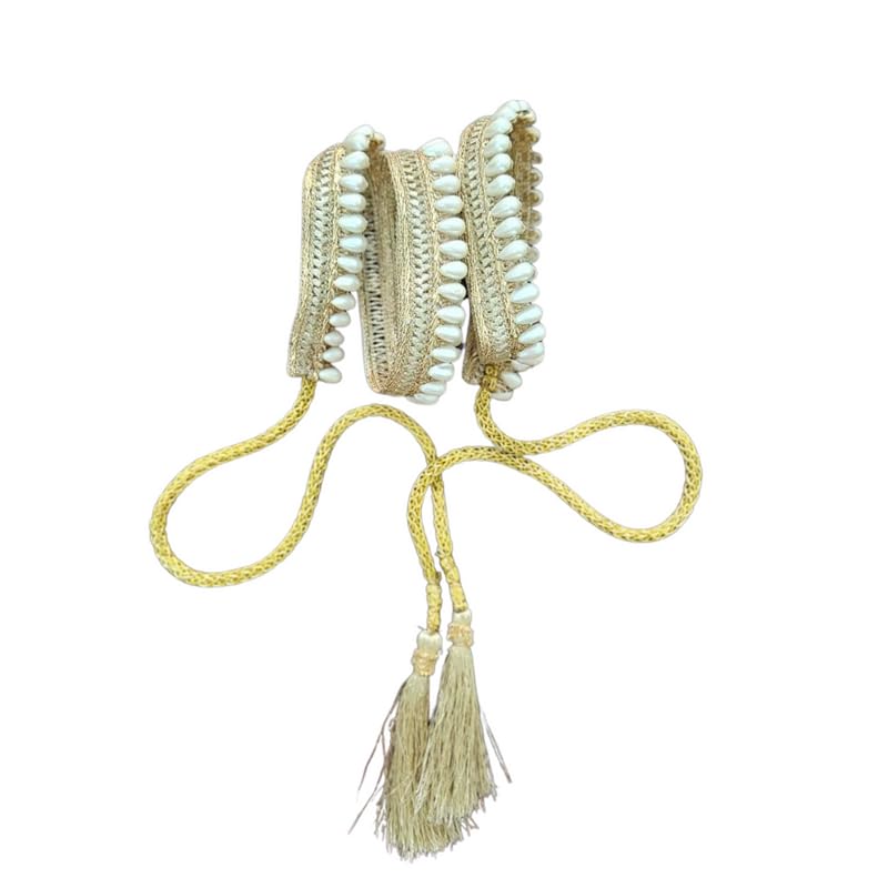 Slim and Beautiful Rose Gold Belt with White Beads for Girls - Image 1